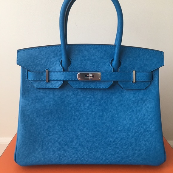Hermès Birkin 30 cm Blue Zanzibar Epsom Leather - Picture 2 of 16